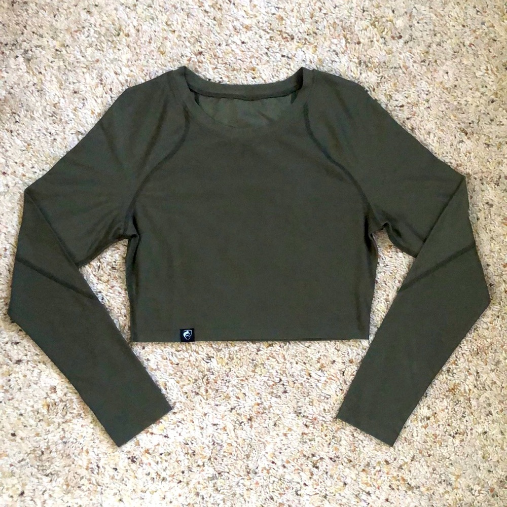 Alphalete Collective Long Sleeve Crop - Sage Green - Small NWOT
